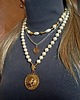 Biżuteria ślubna Perły i medalion z lwem w naszyjniku handmade, może na ślub? 3w1. WARTO 4