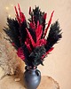dodatki - różne Czarno-czerwony bukiet do wazonu - gotycka dekoracja z suszonych kwiatów 1