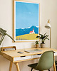 plakaty Islandia - kościół Reyniskirkja z czerwonym dachem - plakat fine art 4