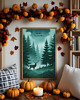 plakaty PLAKAT Bory Tucholskie las ilustracja jeleń 2
