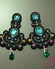 kolczyki soutache Czarno tęczowe kolczyki sutasz 2