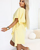 sukienki midi damskie 287-41 SOFIA Sukienka motyl z wiązaniem w pasie - pastelowy żółty 4