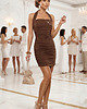 sukienki mini damskie Sukienka Kameleon - wiązana na wiele sposobów - czekoladowa 1