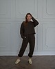 bluza bez kaptura damska Krótka bluza MOSCA chocolate 1