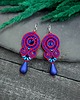 kolczyki soutache Kolczyki sutasz niebiesko czerwone kolorowe Cleo z dużą łezką 2
