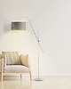 lampy podłogowe Lampa stojąca na ruchomym wysięgniku do salonu z abażurem BILBAO VELUR 3