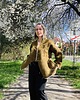 marynarki damskie Kimono wełna bawełna patchorkowe oko z frędzlami na plecach. 4