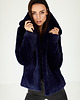 kurtki damskie Granatowa Kurtka Futerko Damskie z Kołnierzem 3