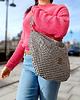 torby na ramię Mała torba worek z plecionki z wzorem pepitki 1