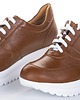 sneakersy damskie Sneakersy skórzane - sznurowane    (7048) 2
