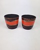 doniczki Para osłonek ceramicznych w stylu Fat Lava, Niemcy lata 70. 1