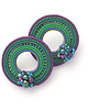 kolczyki soutache Ciemnozielone koła  3 1