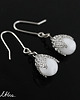 kolczyki wire wrapping Białe w siateczce - kolczyki (lub klipsy) 1