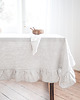 obrusy i serwetki Lniany obrus z falbanką  heavy linen GRAY STRIPES 3