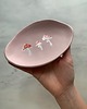 pojemniki na biżuterię Ceramiczna Miseczka na Biżuterię Różowa w Muchomory ze Srebrem 5