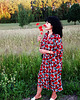 szlafroki damskie KIMONO czerwone / szlafrok ślubny/ sukienka, autorski wzór maki 100% wiskoza 7