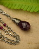 wisiory Delikatny naszyjnik kropla rubin wire wrapping 4