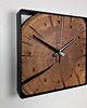 zegary Zegar ścienny z litego dębu w stalowej ramie 1