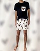 piżamy damskie Spodenki unisex do spania bokserki w serca beżowe 1