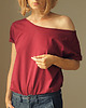 t-shirt damskie Zgaszony Bordo Oversize Bez Nadruku 2