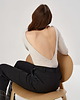 body damskie BODY LONGSLEEVE BACKLESS CREW NECK OAT milk 1
