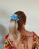 gumki do włosów Gumka jedwabna, scrunchie, frotka blue lagoon MAXI 1