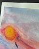 grafiki i ilustracje Obraz krajobraz pejzaż słońce zboże zachód akwarela w polu 21x30 5
