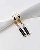 kolczyki z kamieniami Kolczyki pozłacane - Czarny Turmalin, Kryształ Górski 3