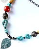 korale Boho style masywny kolorowy naszyjnik z minerałów handmade prezent z klasą 9