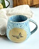 kubki Kubek ceramiczny beczułka 320 ml - Joga niebieski 3