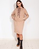 sukienki mini damskie COLLAR sukienka warm taupe 1