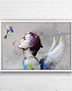 obrazy Obraz na płótnie "SHE&BIRD&BLUE" 120x80 cm 1