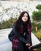 szale damskie Vintage 100% kaszmir burgundowy szalik 1