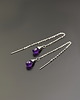 kolczyki wire wrapping Kolczyki krople ametyst długie przewlekane wire wrapping 1