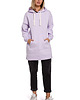bluza z kapturem damska Dluga bluza oversize-liliowa(M-534) 1