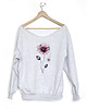 bluza bez kaptura damska Mak dotwork Szara bluza cięta 1