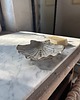 mydelniczki Ceramiczna Mydelniczka z Odpływem Muszelka Muszla Biała w Czarne Ciapki 2