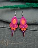 kolczyki soutache Kolczyki sutasz pomarańczowo różowe wiosenne kolorowe lekkie Elisa 2