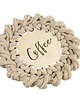 kuchnia - różne Podkładka pod kubek szydełko 4SZT napis z napisem COFFEE Baza KOŁO 10cm 2
