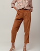 spodnie materiałowe damskie Bawełniane sztruksowe spodnie, CHESTNUT 5