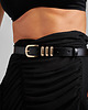 paski damskie Pasek skórzany Stylish Gold Black 3