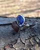 pierścionki - różne Lapis lazuli i bursztyn - pierścionek regulowany 1