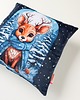 poduszki z grafiką Zimowa świąteczna poduszka dekoracyjna JELONEK 2