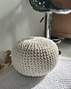 pufy do siedzenia Pufa jasny ecru bawełniana okrągła handmade 4