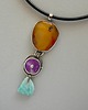 srebrne naszyjniki - bursztyn, larimar, sugilit-wisior- 6
