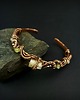 bransoletki wire wrapping Miedziana bransoleta mankietowa z cytrynem - zamówienie specjalne 8