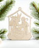 ozdoby choinkowe Drewniana Stajenka z Grawerem 10cm Zawieszka Ozdoba Choinkowa Decoupage DIY 1