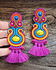 kolczyki soutache Duże i kolorowe kolczyki sutasz z chwostami 5