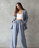 marynarki damskie Marynarka lniana damska baby blue 5