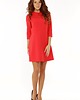 sukienki mini damskie Elegancka sukienka z kołnierzykiem czerwona 2